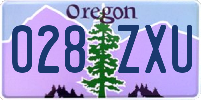 OR license plate 028ZXU