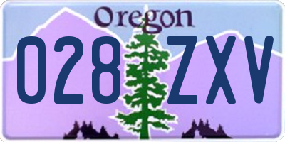 OR license plate 028ZXV
