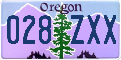 OR license plate 028ZXX