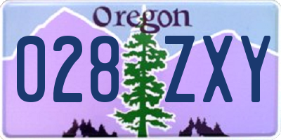 OR license plate 028ZXY