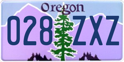 OR license plate 028ZXZ