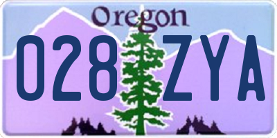 OR license plate 028ZYA