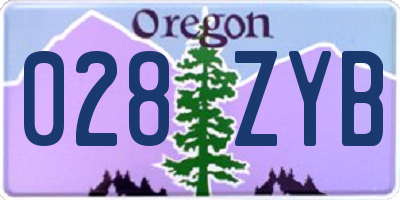 OR license plate 028ZYB