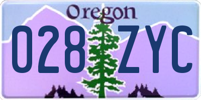 OR license plate 028ZYC