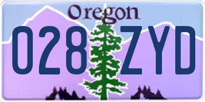 OR license plate 028ZYD