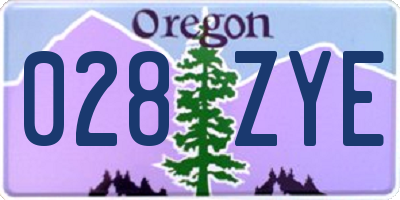 OR license plate 028ZYE