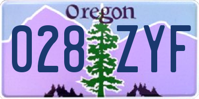 OR license plate 028ZYF