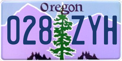 OR license plate 028ZYH