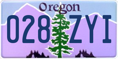 OR license plate 028ZYI