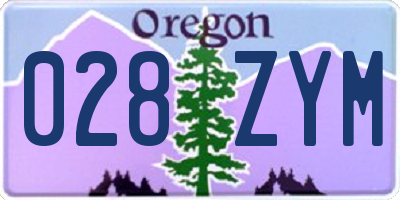 OR license plate 028ZYM