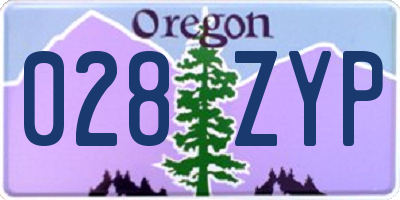 OR license plate 028ZYP