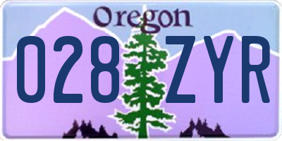 OR license plate 028ZYR