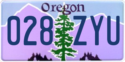 OR license plate 028ZYU