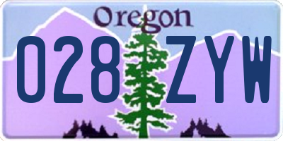 OR license plate 028ZYW