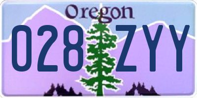 OR license plate 028ZYY