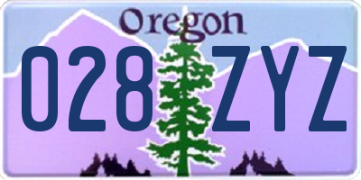 OR license plate 028ZYZ