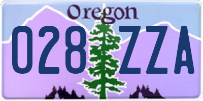 OR license plate 028ZZA