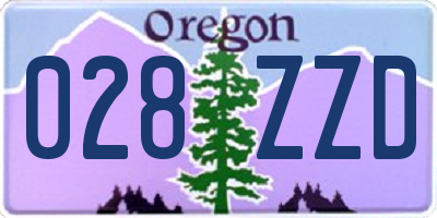 OR license plate 028ZZD