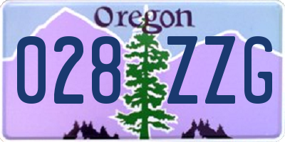 OR license plate 028ZZG