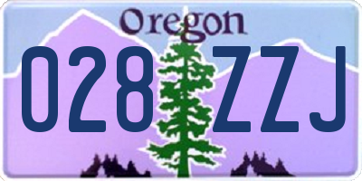 OR license plate 028ZZJ