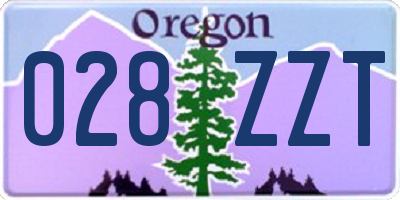 OR license plate 028ZZT