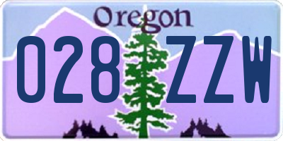 OR license plate 028ZZW
