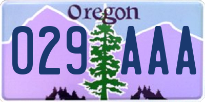 OR license plate 029AAA