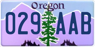 OR license plate 029AAB