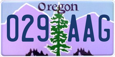 OR license plate 029AAG