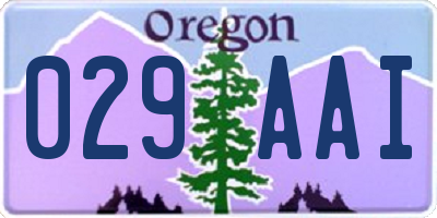 OR license plate 029AAI