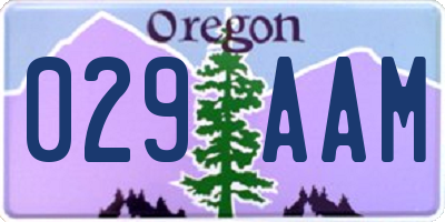 OR license plate 029AAM