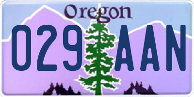 OR license plate 029AAN