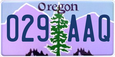 OR license plate 029AAQ
