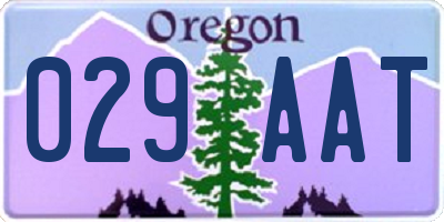 OR license plate 029AAT