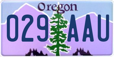 OR license plate 029AAU