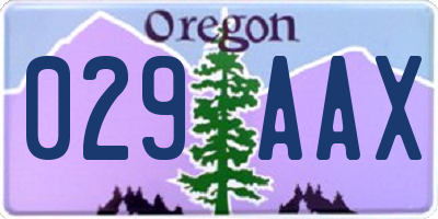 OR license plate 029AAX