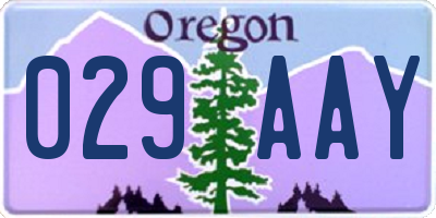 OR license plate 029AAY