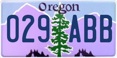 OR license plate 029ABB