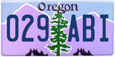 OR license plate 029ABI