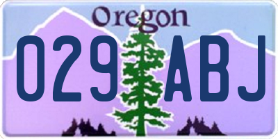 OR license plate 029ABJ