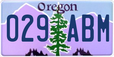OR license plate 029ABM
