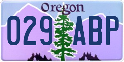 OR license plate 029ABP