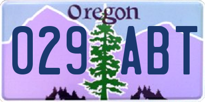 OR license plate 029ABT