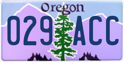 OR license plate 029ACC