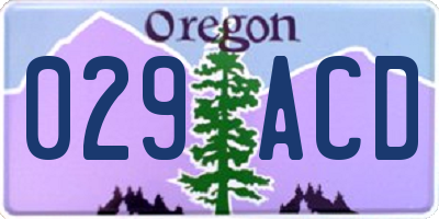 OR license plate 029ACD