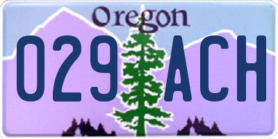 OR license plate 029ACH