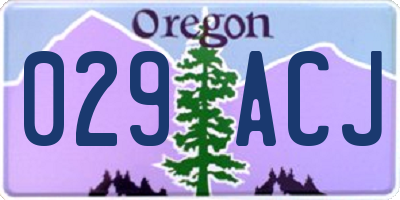 OR license plate 029ACJ