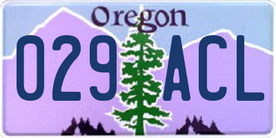 OR license plate 029ACL