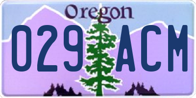 OR license plate 029ACM