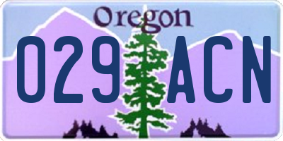 OR license plate 029ACN